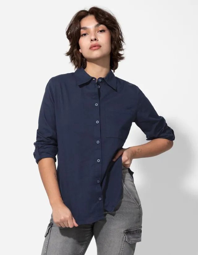 Clearance Bluse - Brusttasche - Damen Blusen