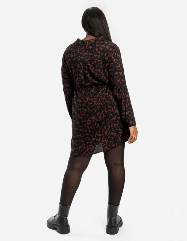 Fashion Blusenkleid - Allover-Muster - Damen Kleider