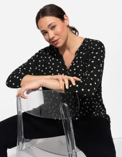 Fashion Blusenshirt - Allover-Print - Damen Langarmshirts