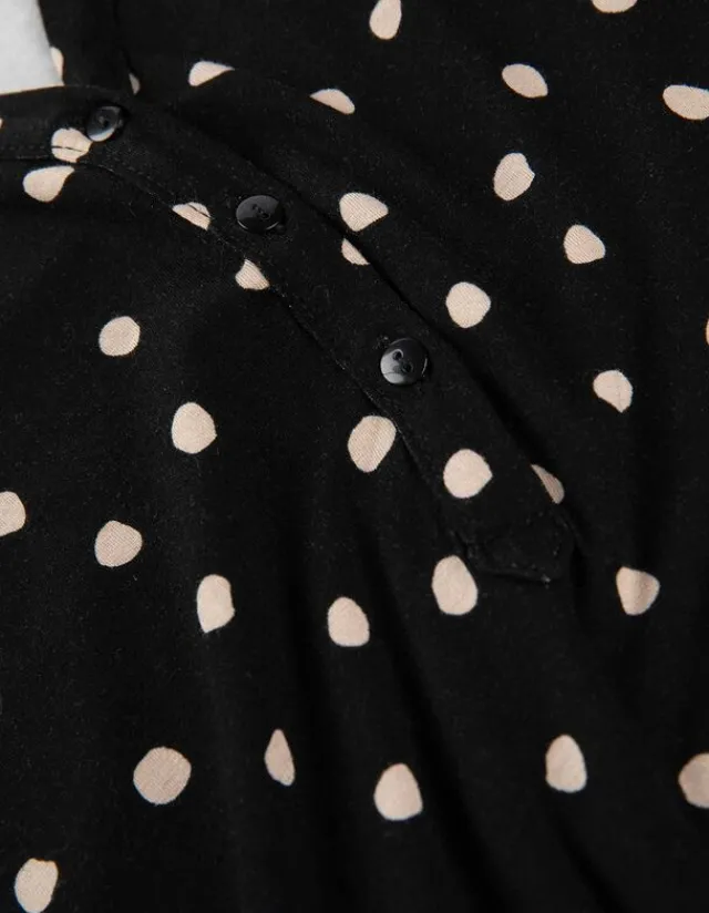 Fashion Blusenshirt - Allover-Print - Damen Langarmshirts
