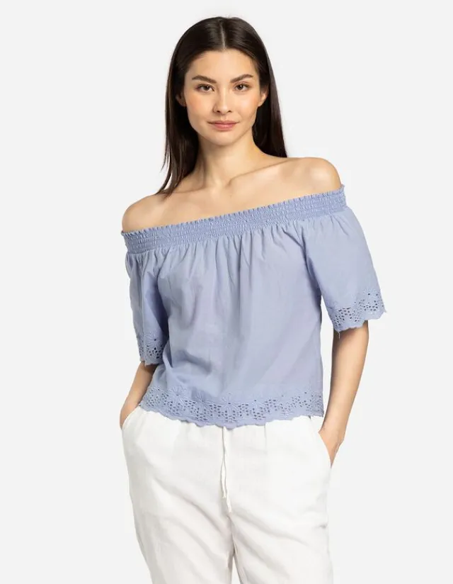 Outlet Blusenshirt - Carmen-Ausschnitt Damen Blusen