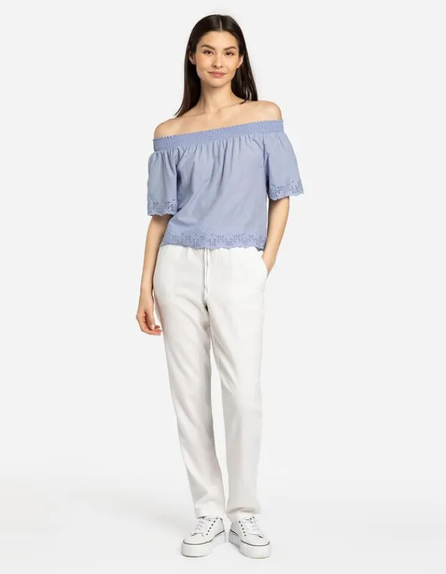 Outlet Blusenshirt - Carmen-Ausschnitt Damen Blusen
