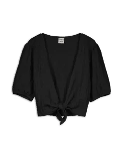 Discount Blusenshirt - Knotendetail Kinder Mädchenkleidung
