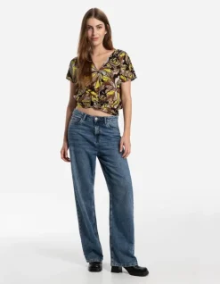 Fashion Blusenshirt - Wickeloptik Damen Blusen