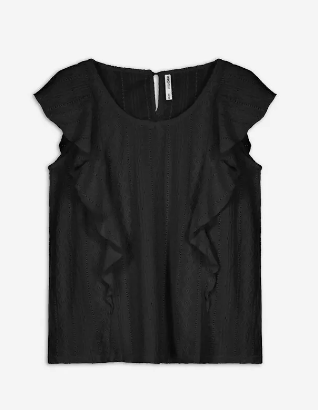 Hot Blusentop - Ärmel mit Volants Damen Tops