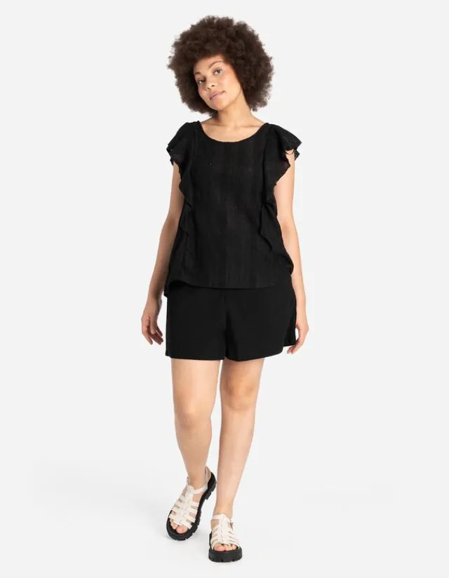 Hot Blusentop - Ärmel mit Volants Damen Tops
