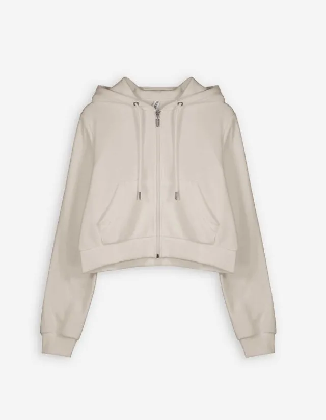 Online Cropped Sweatjacke - Kapuze mit Tunnelzug - Damen Sweatjacken