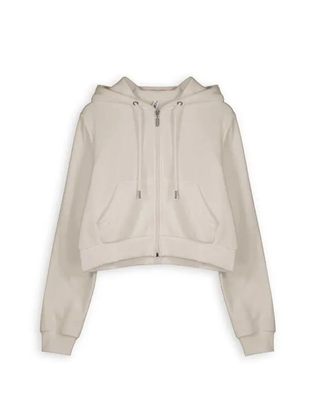 Online Cropped Sweatjacke - Kapuze mit Tunnelzug - Damen Sweatjacken