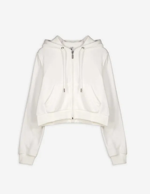 Online Cropped Sweatjacke - Kapuze mit Tunnelzug - Damen Sweatjacken