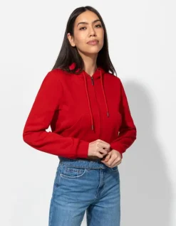 Best Cropped Sweatjacke - Kapuze mit Tunnelzug - Damen Sweatjacken