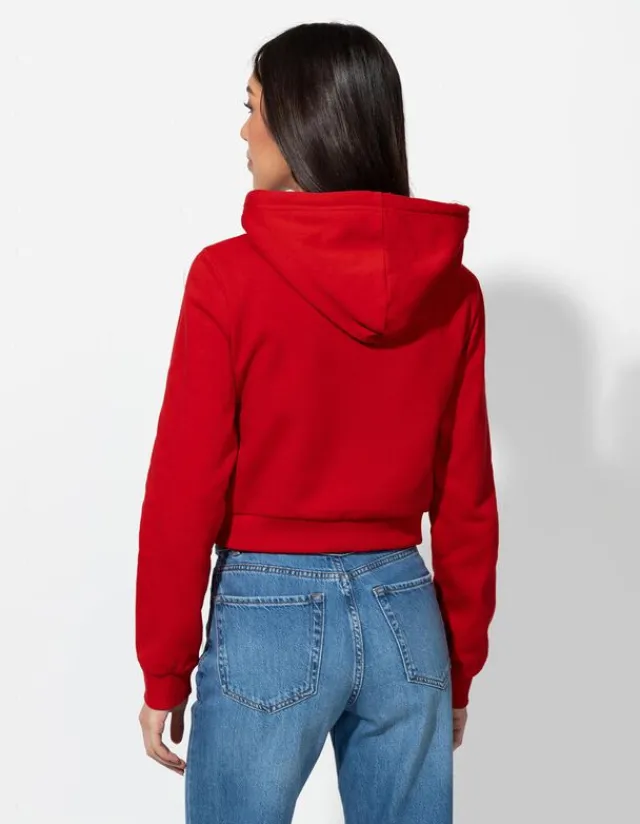 Best Cropped Sweatjacke - Kapuze mit Tunnelzug - Damen Sweatjacken