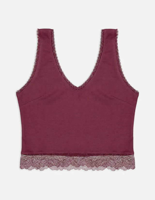 Best Cropped Top - Spitzenbesatz - Damen Tops