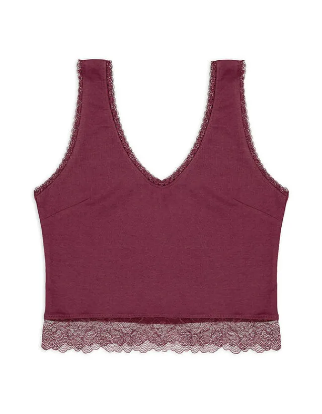 Best Cropped Top - Spitzenbesatz - Damen Tops