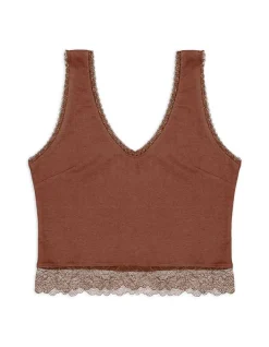 Clearance Cropped Top - Spitzenbesatz - Damen Tops