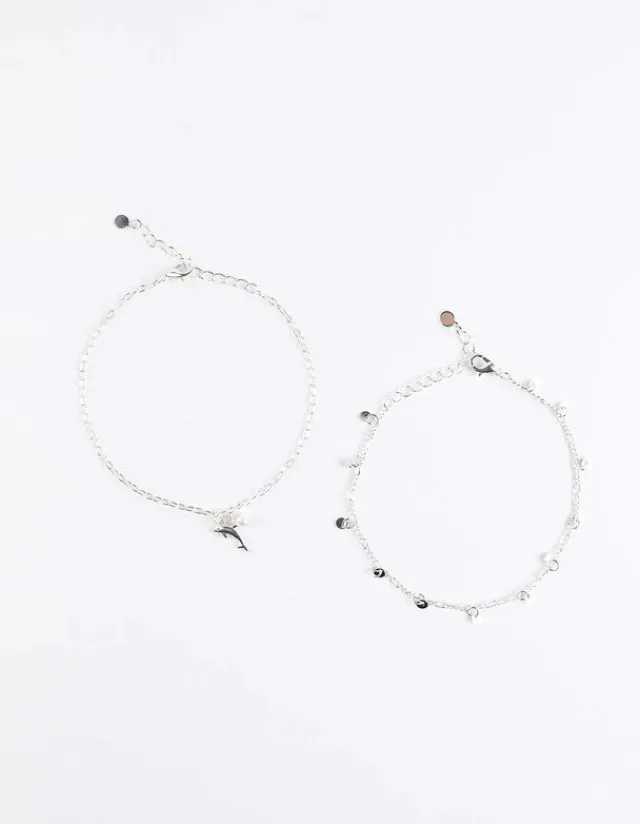 Sale Fußkette - 2er-Pack Damen Accessoires