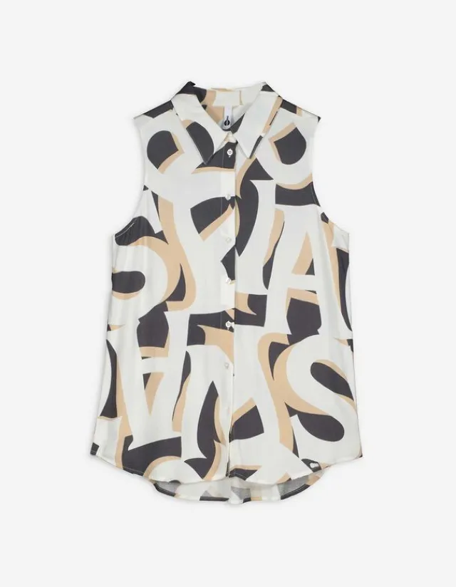Fashion Hemdbluse - Allover-Print - Damen Tops
