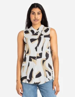 Fashion Hemdbluse - Allover-Print - Damen Tops