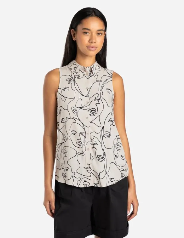 Fashion Hemdbluse - Allover-Print - Damen Tops