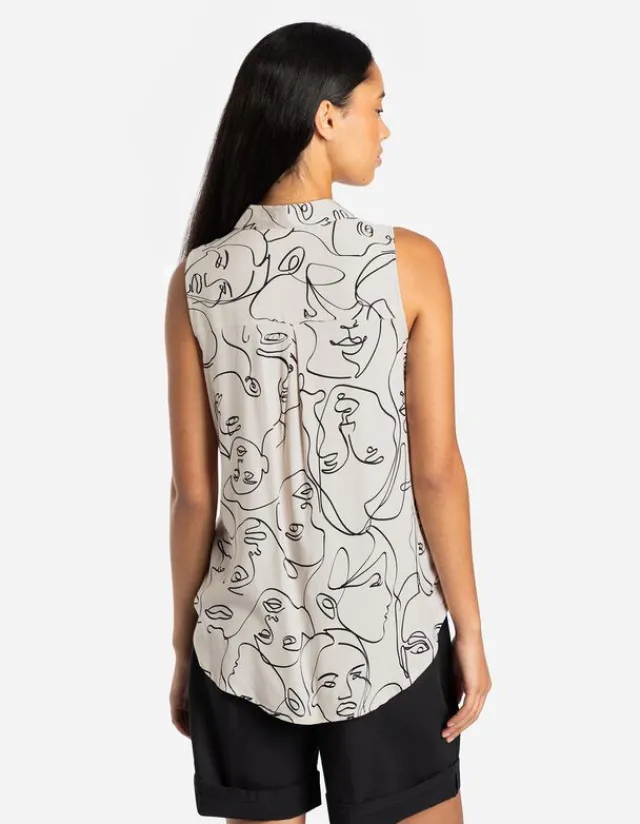 Fashion Hemdbluse - Allover-Print - Damen Tops