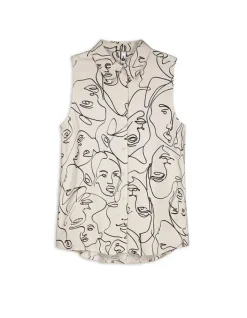 Fashion Hemdbluse - Allover-Print - Damen Tops