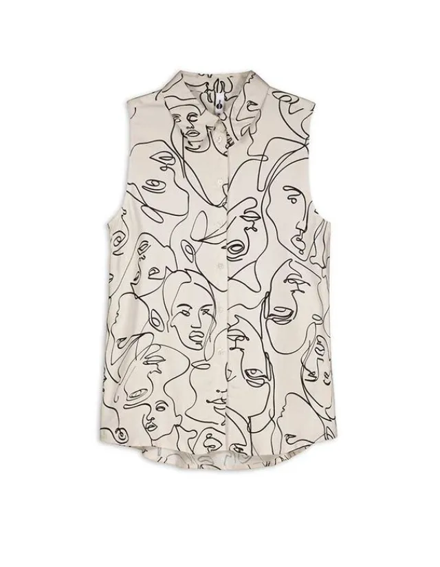 Fashion Hemdbluse - Allover-Print - Damen Tops
