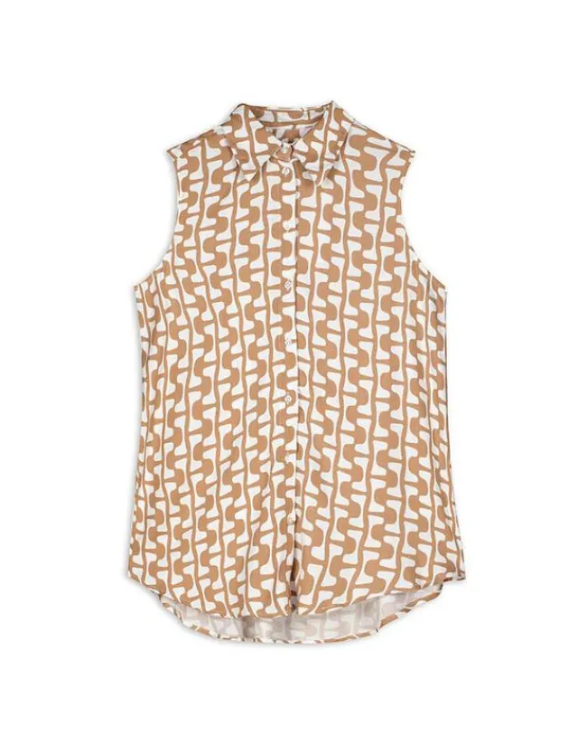 Best Hemdbluse - Allover-Print - Damen Tops