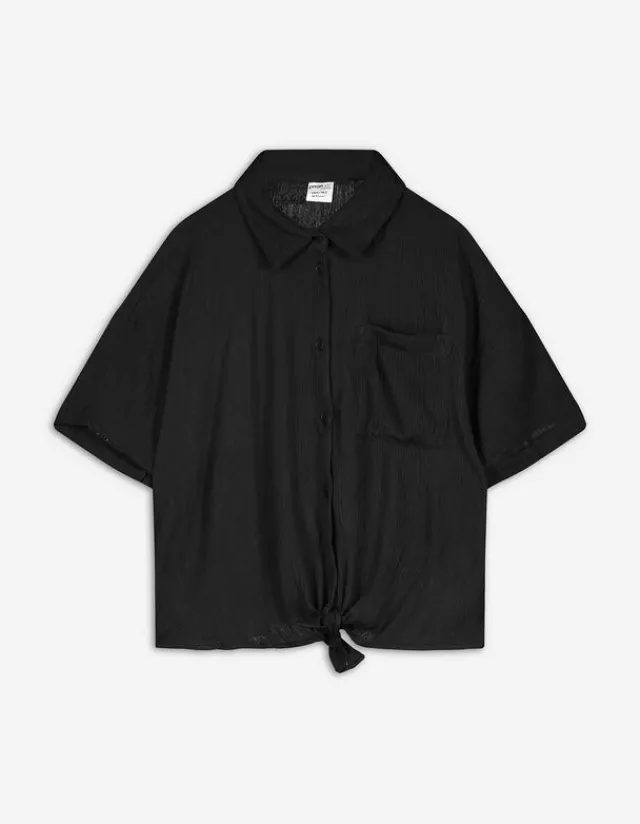 Hot Hemdbluse - Knotendetail Kinder Mädchenkleidung