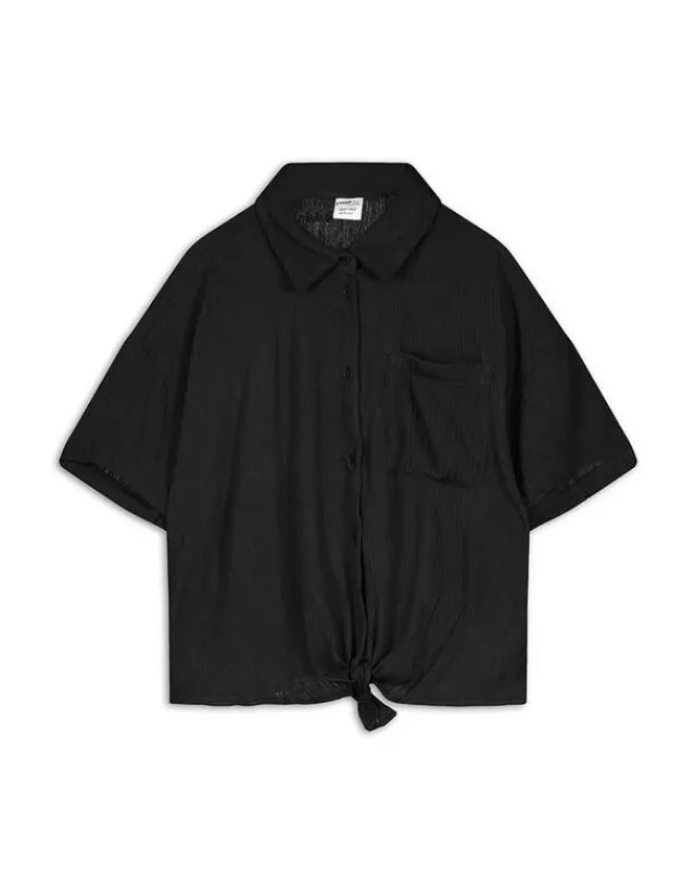 Hot Hemdbluse - Knotendetail Kinder Mädchenkleidung