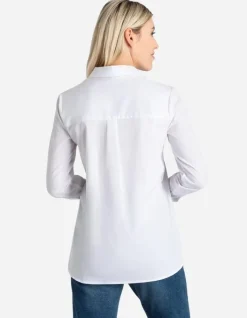 Discount Hemdbluse - verl&auml;ngerte R&uuml;ckseite Damen Blusen
