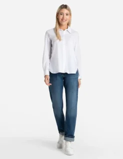 Discount Hemdbluse - verl&auml;ngerte R&uuml;ckseite Damen Blusen