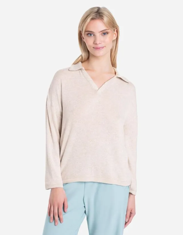 New Langarm-Poloshirt - Soft-Touch Damen Langarmshirts
