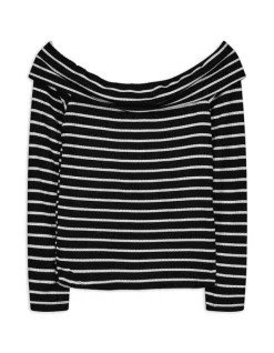 Clearance Langarmshirt - Carmen-Ausschnitt - Damen Langarmshirts