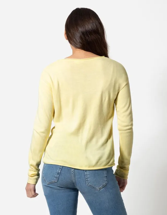 Clearance Langarmshirt - Gerollte Abschlüsse - Damen Pullover