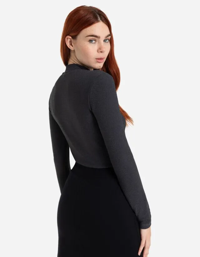 Fashion Langarmshirt - Glitzerstoff - Damen Langarmshirts