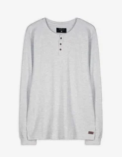 Clearance Langarmshirt - Henley-Ausschnitt - Herren Langarmshirts