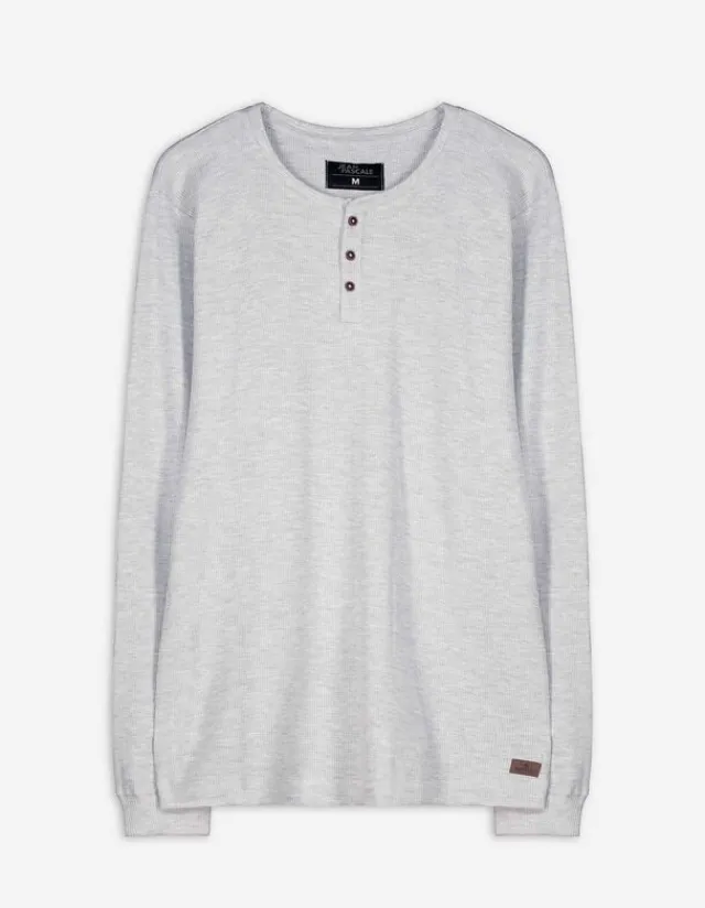 Clearance Langarmshirt - Henley-Ausschnitt - Herren Langarmshirts