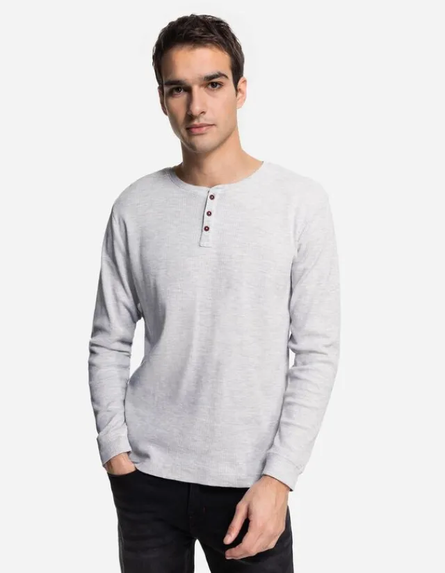 Clearance Langarmshirt - Henley-Ausschnitt - Herren Langarmshirts