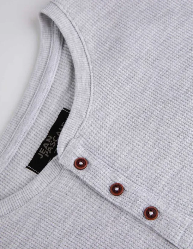 Clearance Langarmshirt - Henley-Ausschnitt - Herren Langarmshirts