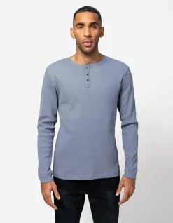 Sale Langarmshirt - Henley-Ausschnitt - Herren Langarmshirts