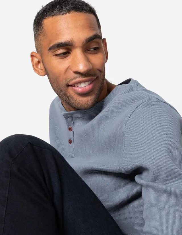 Sale Langarmshirt - Henley-Ausschnitt - Herren Langarmshirts