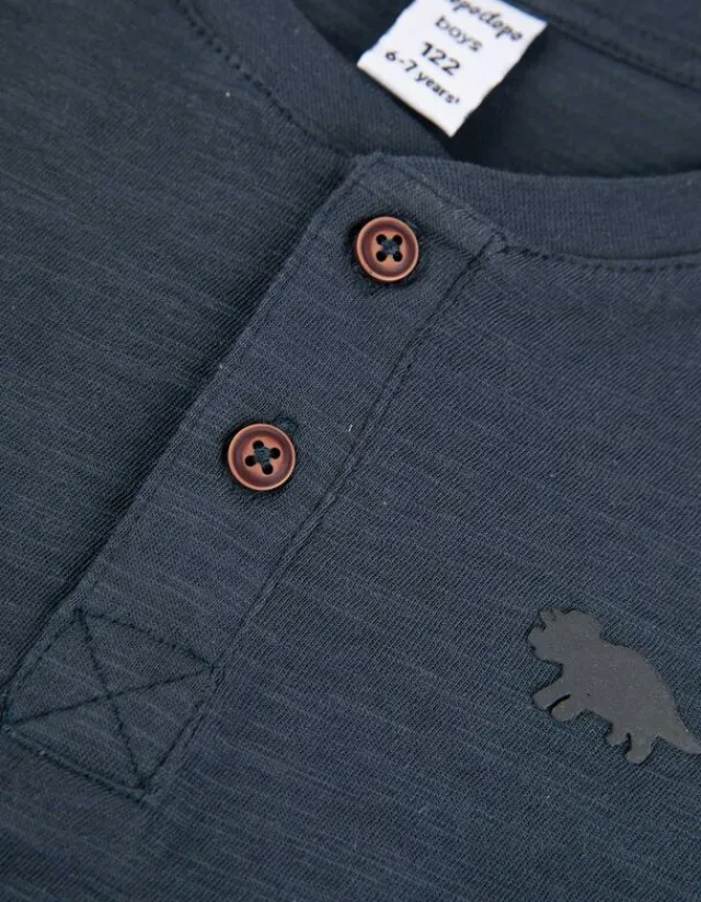 Fashion Langarmshirt - Knopfleiste - Kinder Jungenkleidung