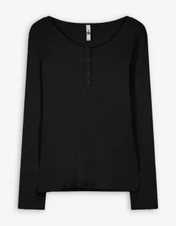 Fashion Langarmshirt - Knopfleiste - Damen Langarmshirts