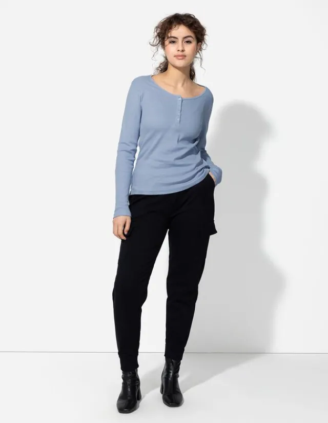 Sale Langarmshirt - Knopfleiste - Damen Langarmshirts