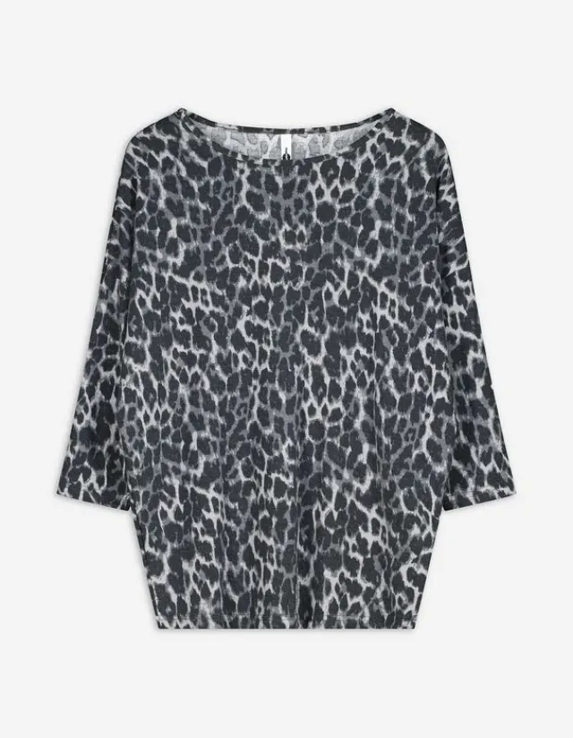 Outlet Langarmshirt - Leopardenmuster - Damen Langarmshirts