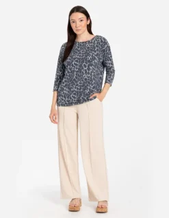 Outlet Langarmshirt - Leopardenmuster - Damen Langarmshirts