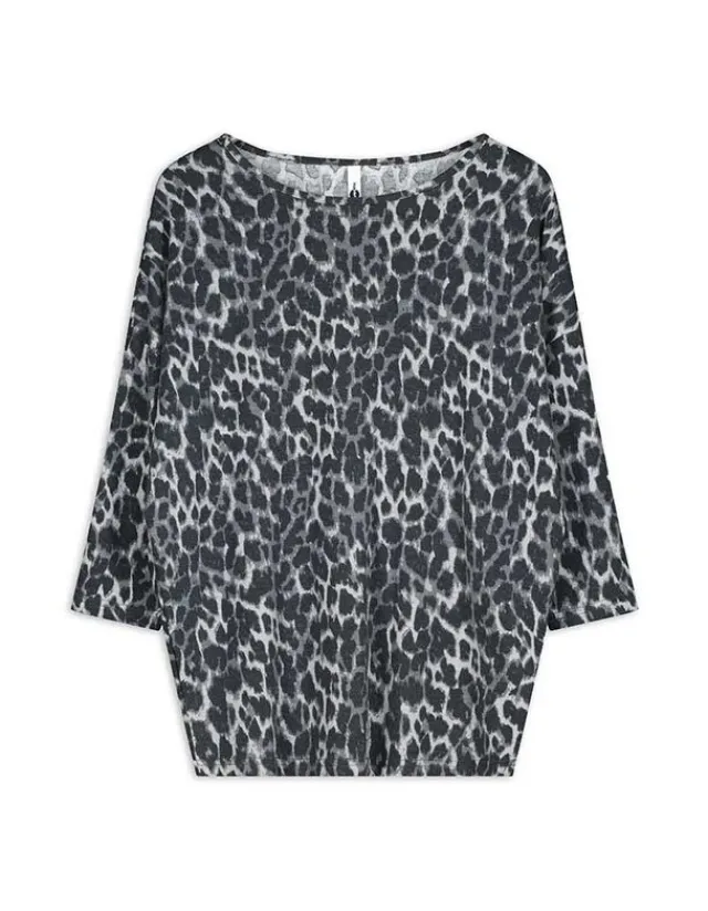 Outlet Langarmshirt - Leopardenmuster - Damen Langarmshirts