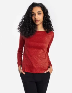 Discount Langarmshirt - Lurex - Damen Langarmshirts