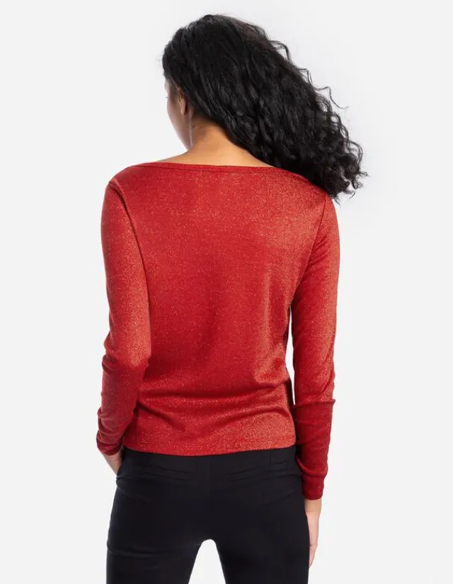 Discount Langarmshirt - Lurex - Damen Langarmshirts