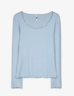 Discount Langarmshirt - Muschelsaum - Damen Langarmshirts