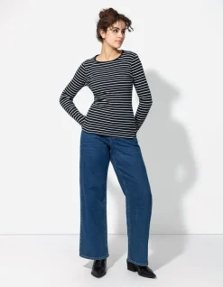 Hot Langarmshirt - Rippenstruktur - Damen Langarmshirts